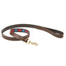 Weatherbeeta Polo Leather Dog Lead #colour_beaufort-brown-pink-blue