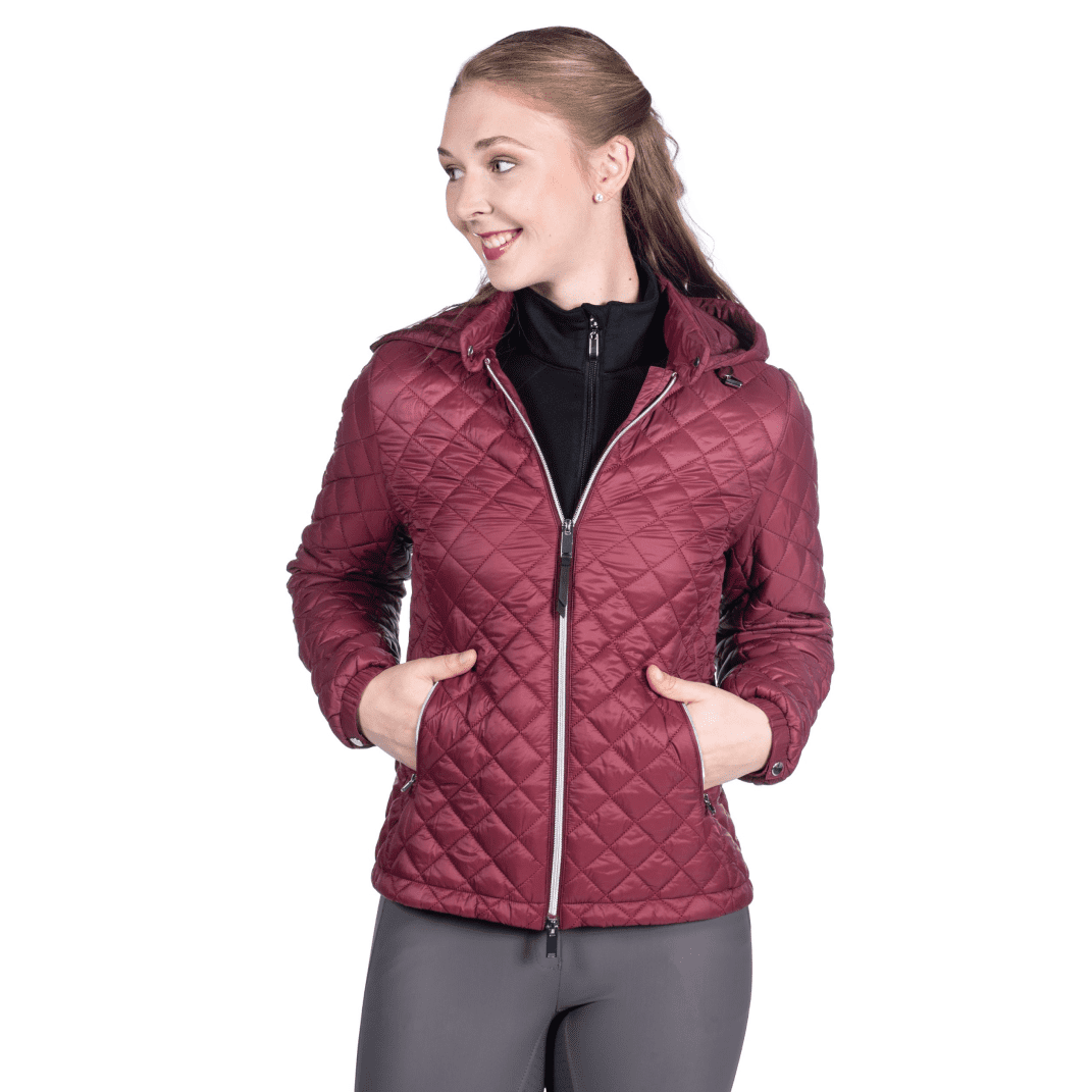 HKM Stella Quilted Jacket #colour_wine-red