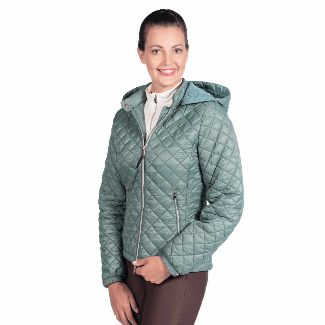 HKM Stella Quilted Jacket #colour_deep-green
