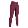 HKM Monaco Silicone Full Seat Winter Riding Breeches #colour_wine-red