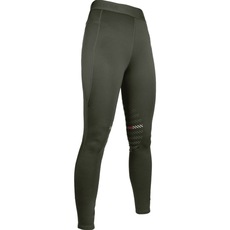 HKM Sports Silicone Knee Patch Riding Leggings #colour_deep-green