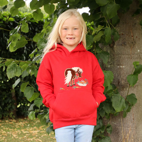 British Country Collection Carrot Pony Childrens Hoodie #colour_red
