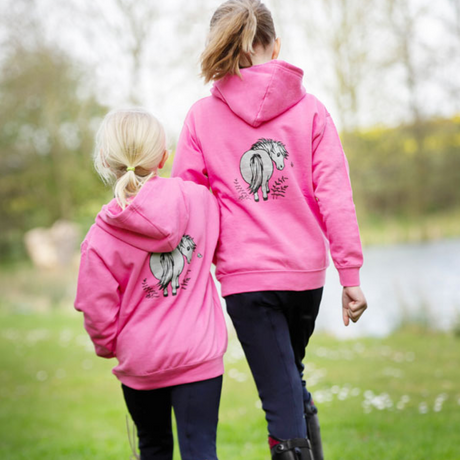 British Country Collection Bracken Pony Childrens Hoodie #colour_pink