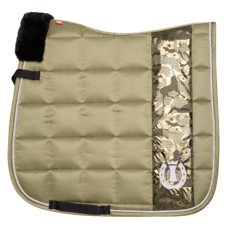 Imperial Riding Ambient Hide And Ride Dressage Saddle Pad #colour_olive-green